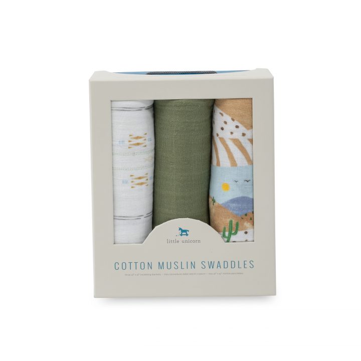 Cotton Muslin Swaddle 3 Pack - Desert Hills