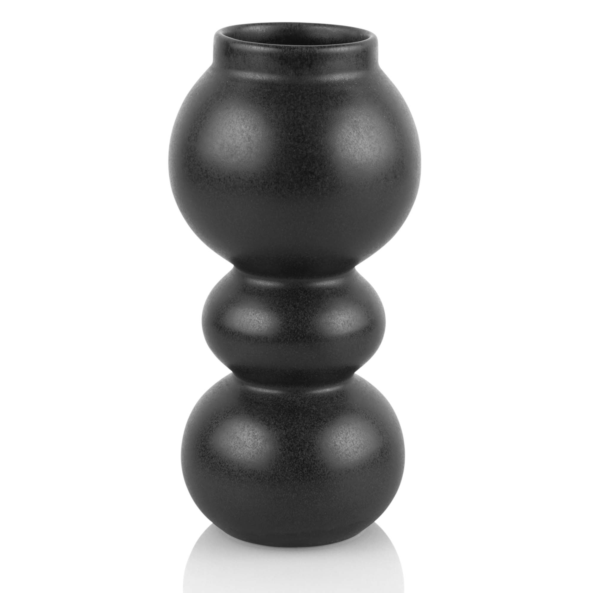 Keramik Vase black iron, 23,5cm
