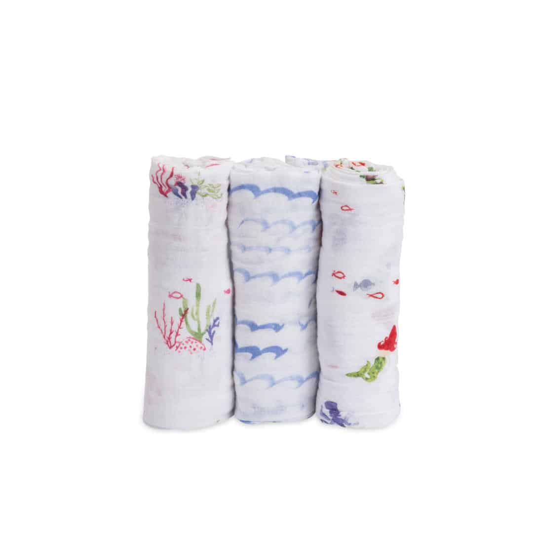 Cotton Muslin Swaddle 3 Pack - Mermaid