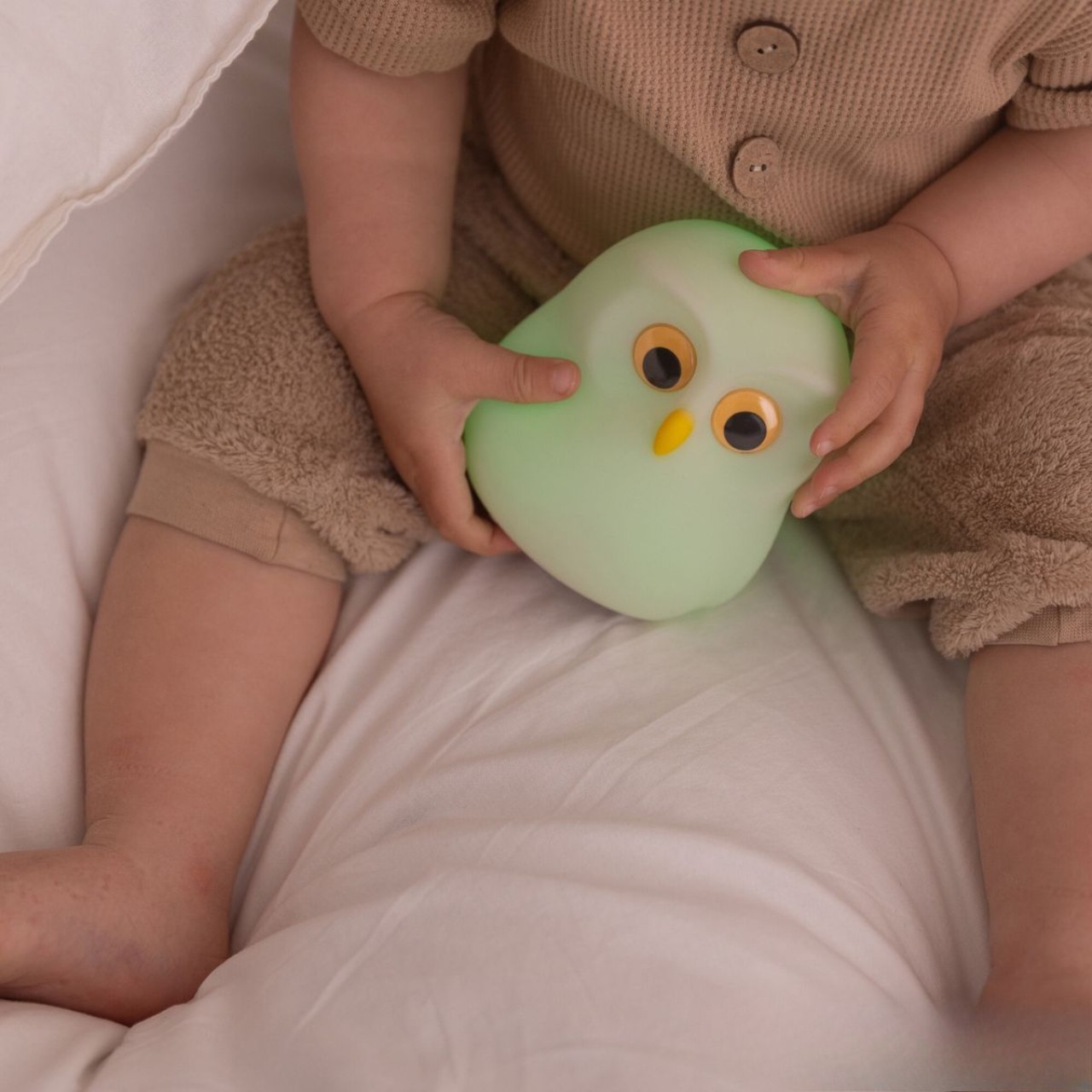 Baby, Plüschtier, grüner Eulen-Spielzeug, Handhabung, Kinder