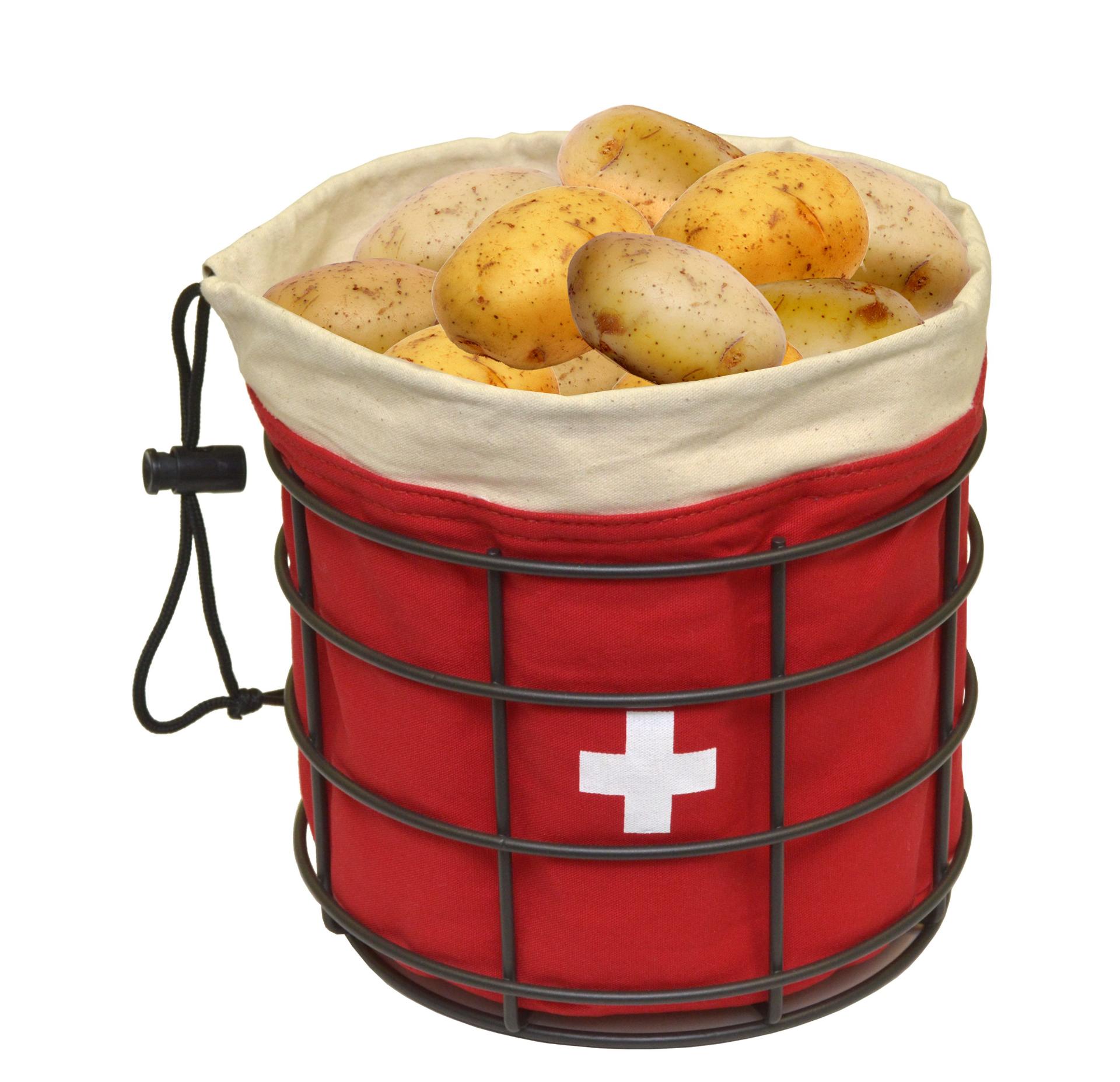 Eimer, Korb, Kartoffeln, Gartenkorb, Schweizer Kreuz