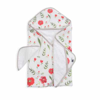 Hooded Towel & Wash Cloth Set - Summer Poppy