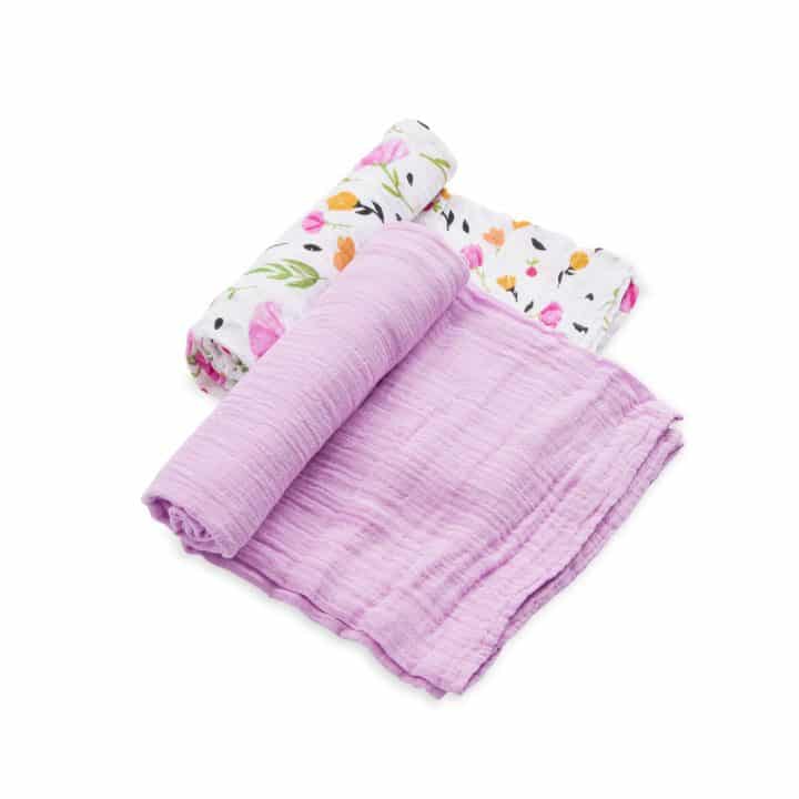Organic Cotton Muslin Swaddle 2 Pack - Berry & Bloom Organic Cotton Muslin Swaddle 2 Pack - Berry & Bloom