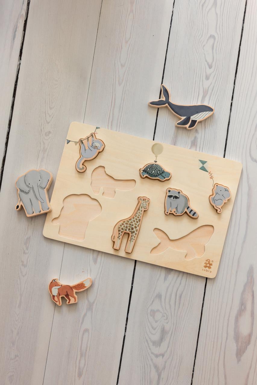 Kräftiges Puzzle, Holz, World of Sebra