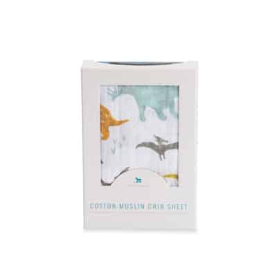 Cotton Muslin Crib Sheet - Dino Friends