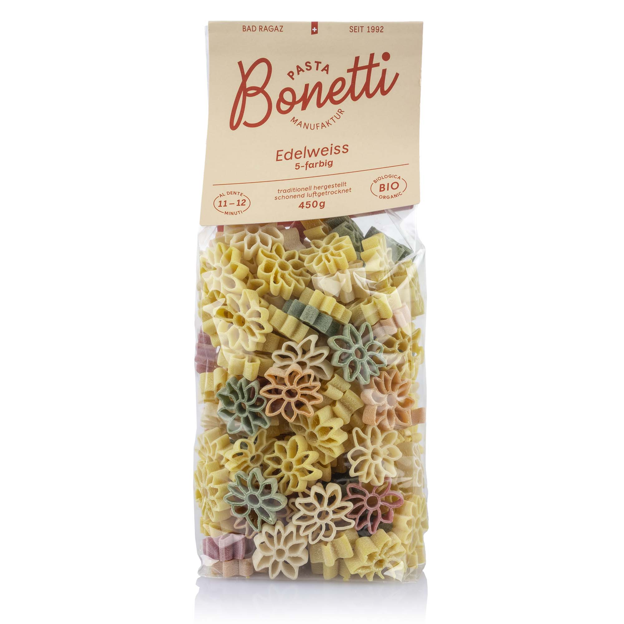 Bio Edelweiss Pasta 5-farbig, 450g