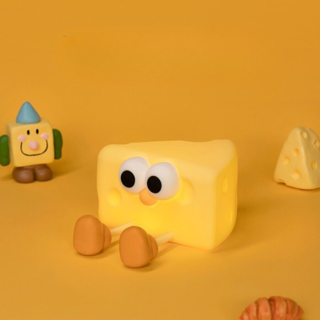Spielzeug, gelb, Knetmasse, Squishy, Schaumwürfel, Augenfigur