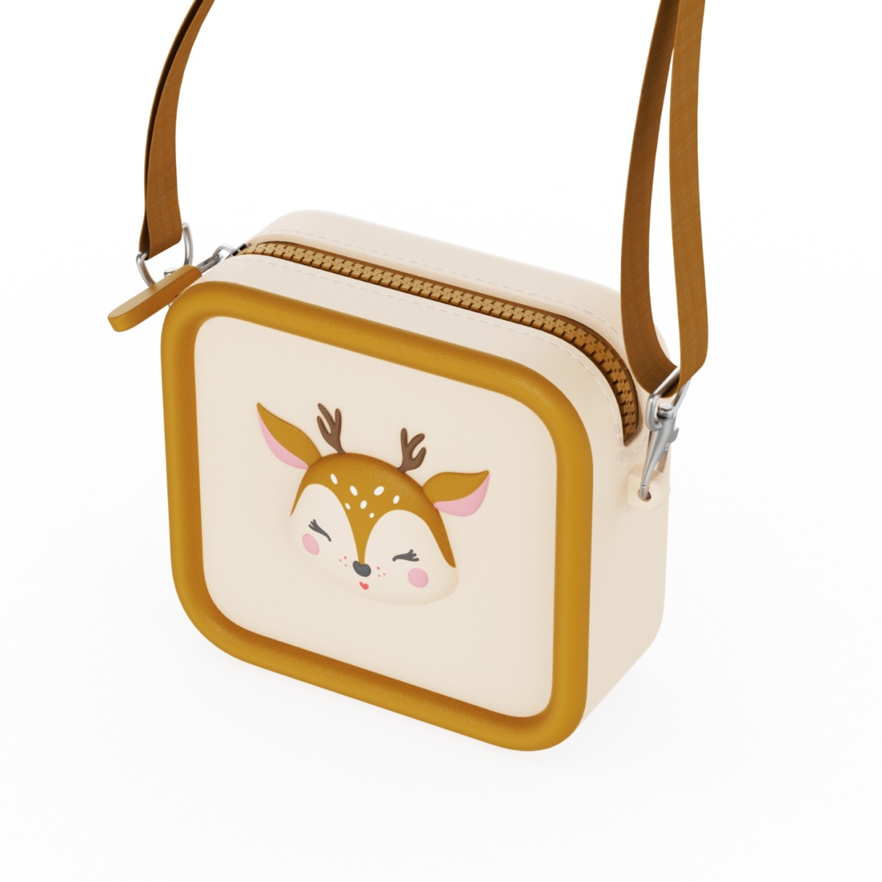 Kleine Tasche, Crossbody, Kunstleder, Quaderform, Tiermotiv