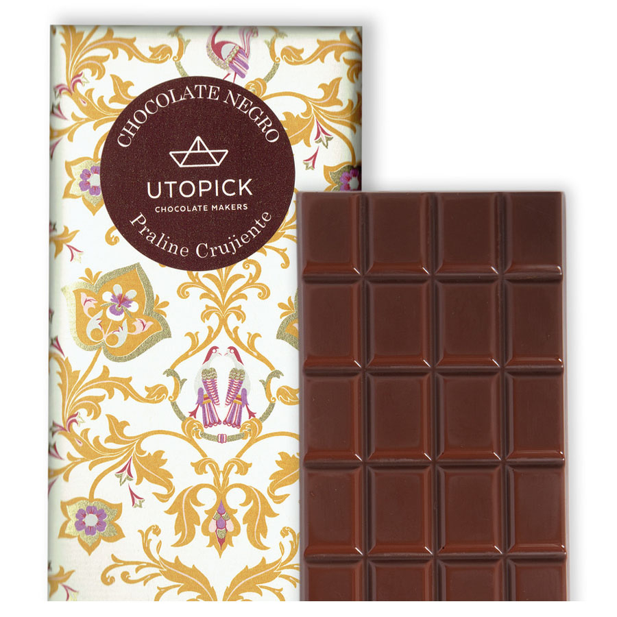 Schokoladentafel mit knuspriger Praline von Utopick, 90g