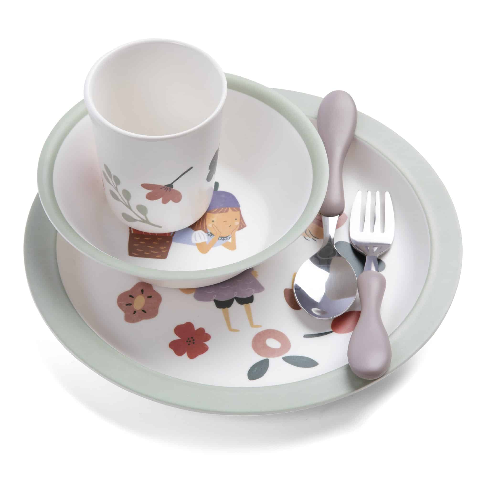 Sebra Melamin Geschirr-Set, Pixie Land