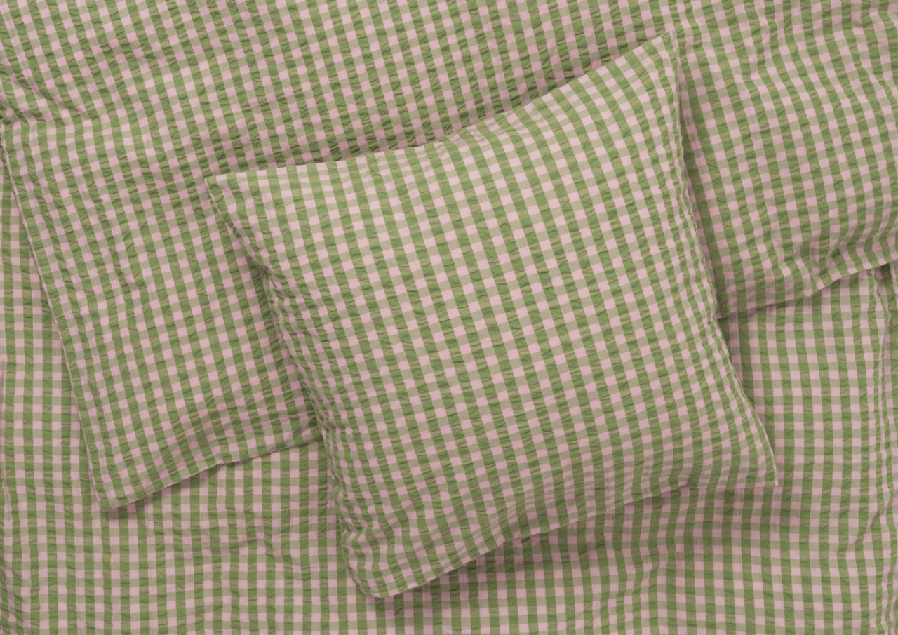 Bæk&Bølge Bettwäsche DK, 140x220cm, Grün/Soft Pink