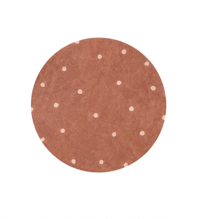Rug Round Dot Chestnut