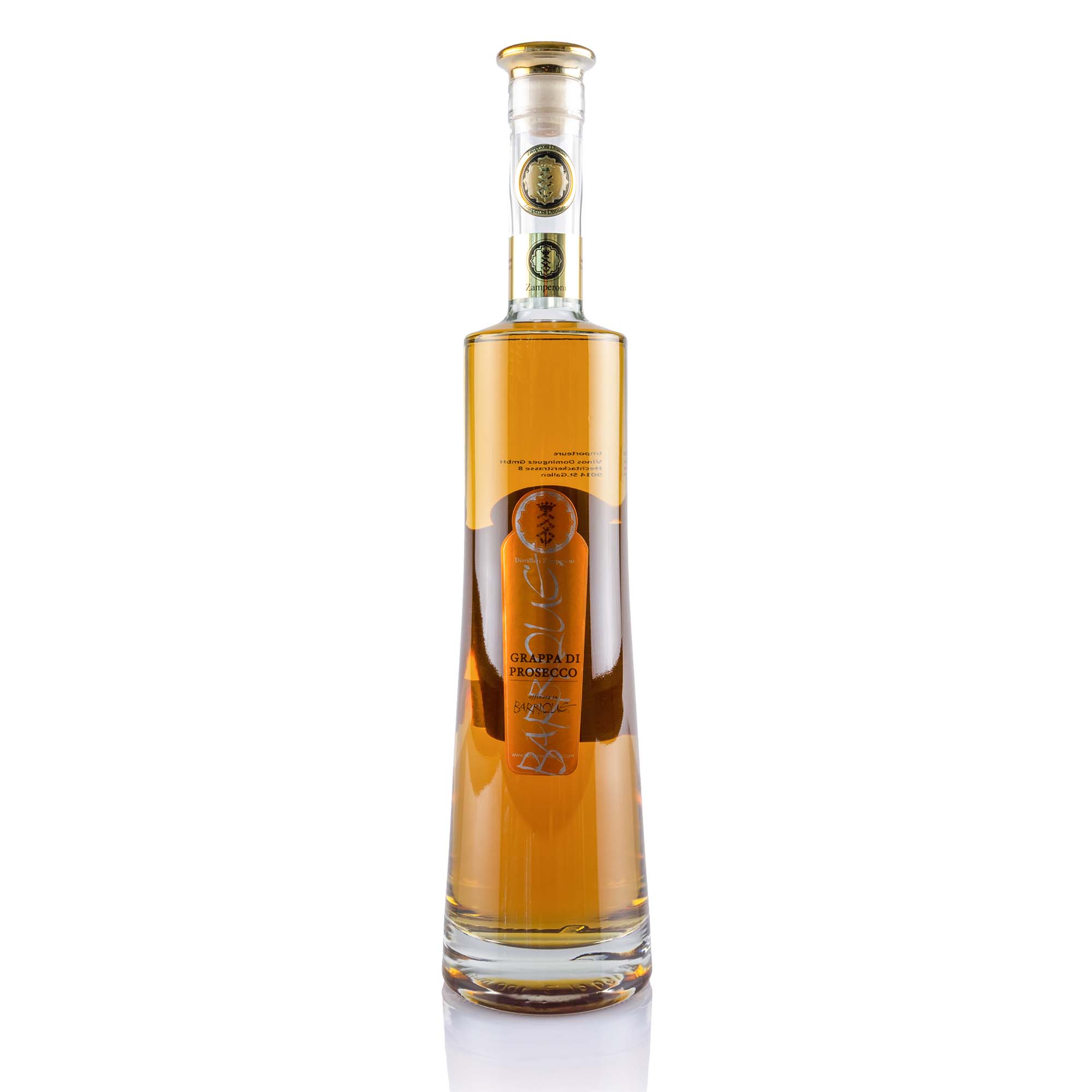 Destillato Zamperoni Grappa di Prosecco, affinata in Barrique, 150cl, 40% Vol. 