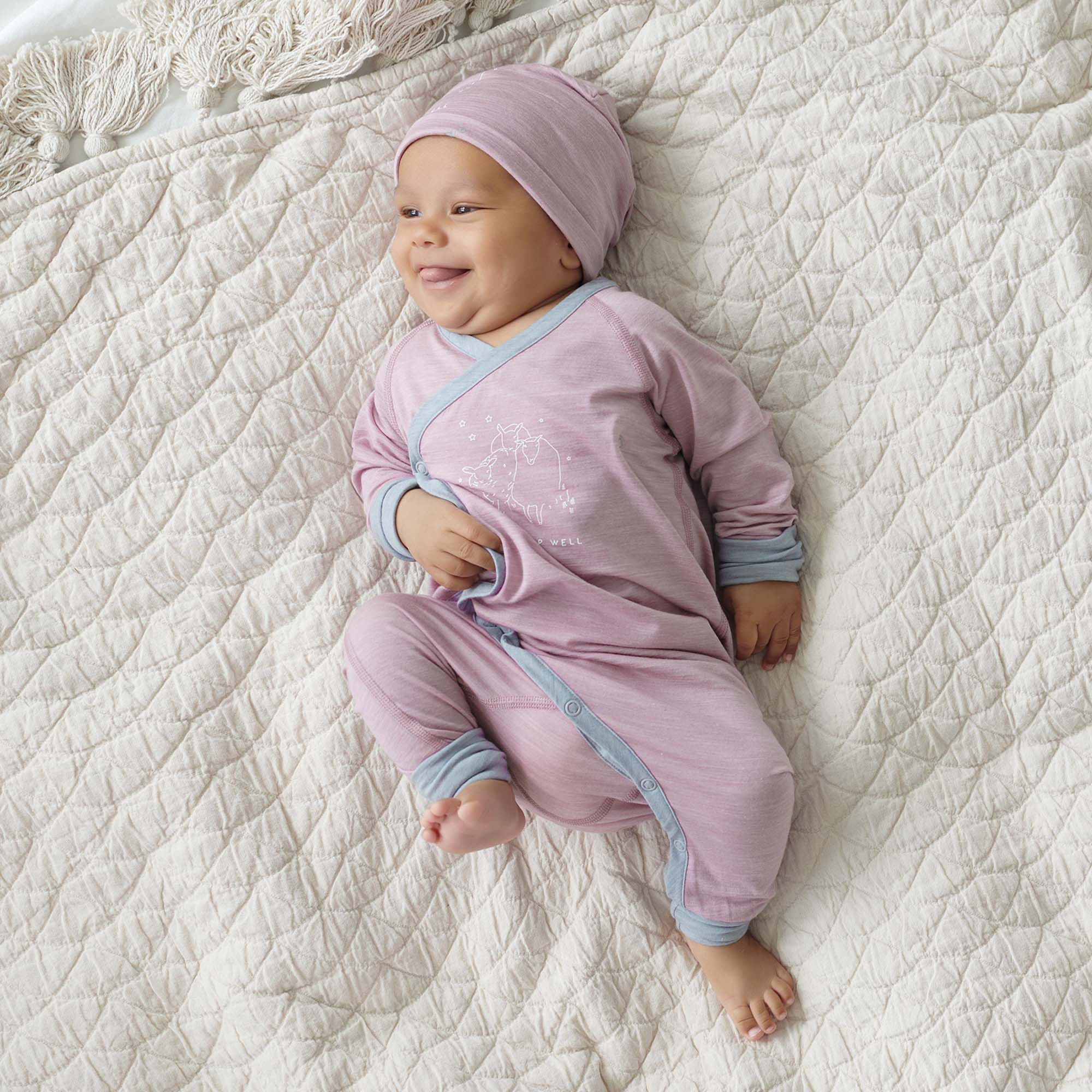Dagsmejan Baby Schlafanzug stay warm, Nattwell ™ Sleep Tech, Dusty pink melange
