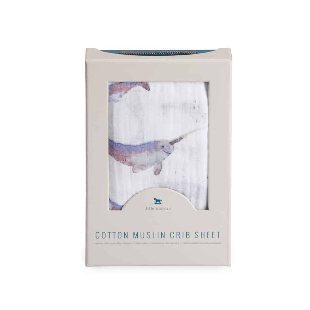 Cotton Muslin Crib Sheet - Narwhal