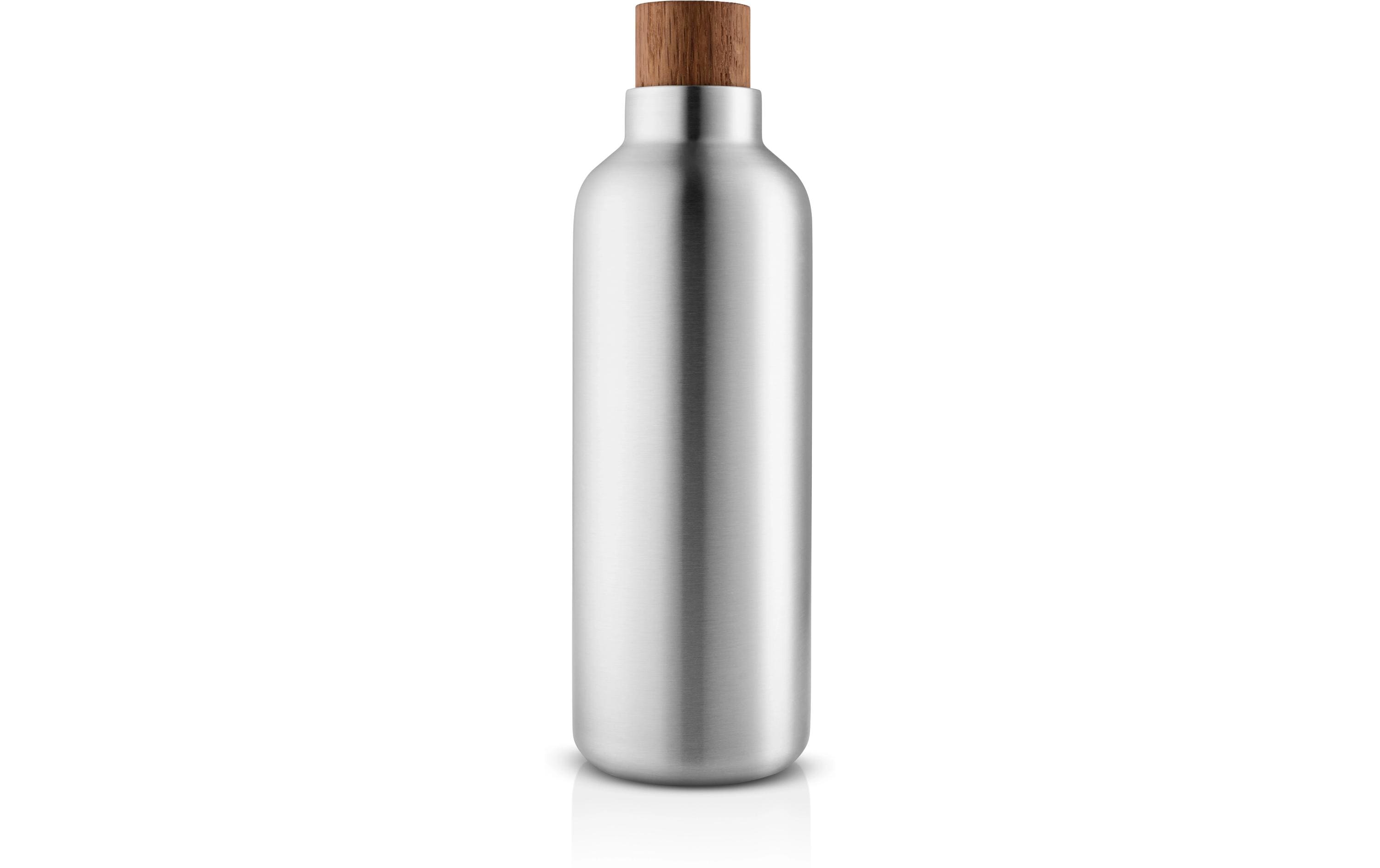 Aluminiumflasche, Stahlflasche, Trinkflasche, Holzdeckel, Metallic