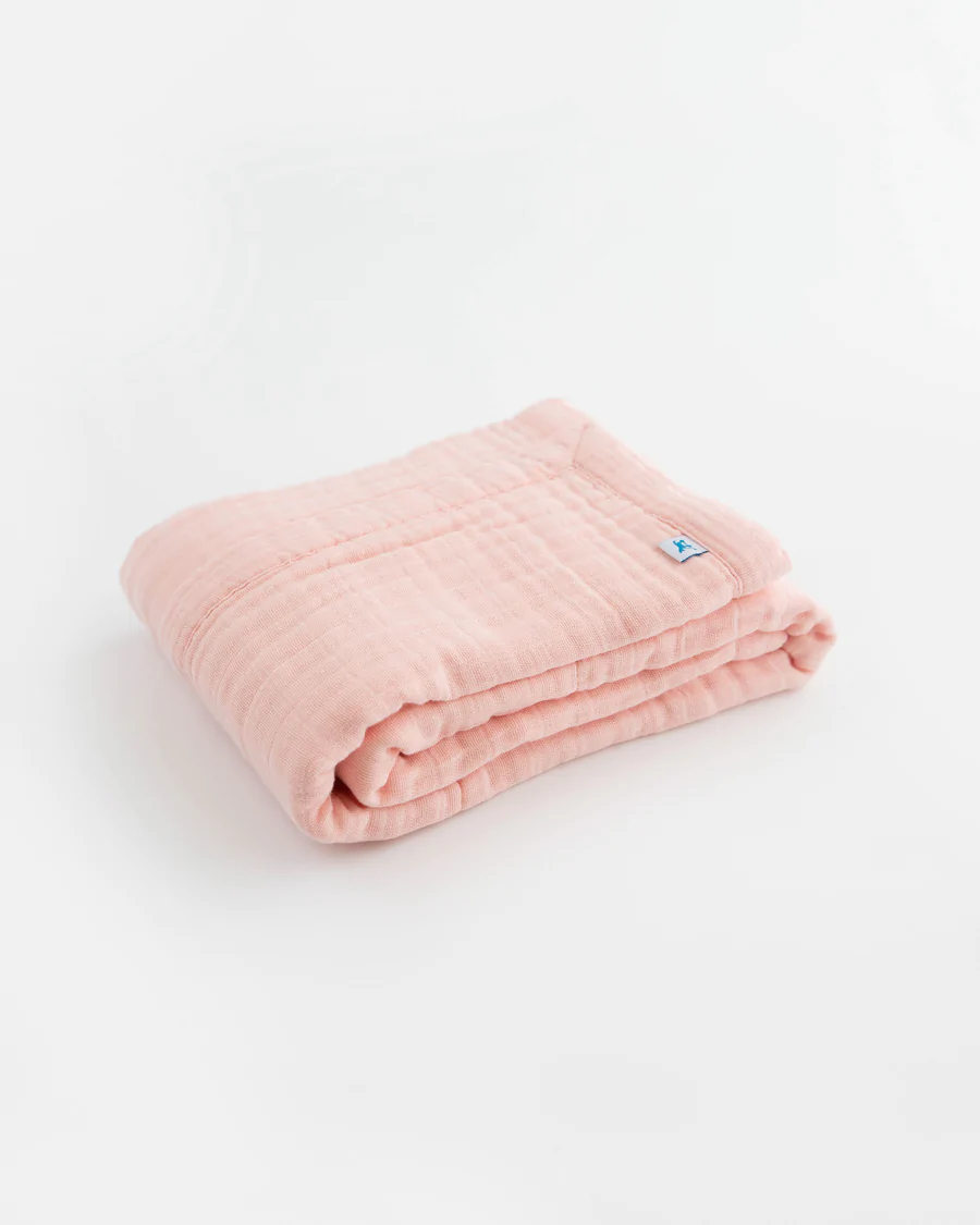 Cotton Muslin Baby Blanket - Rose Petal
