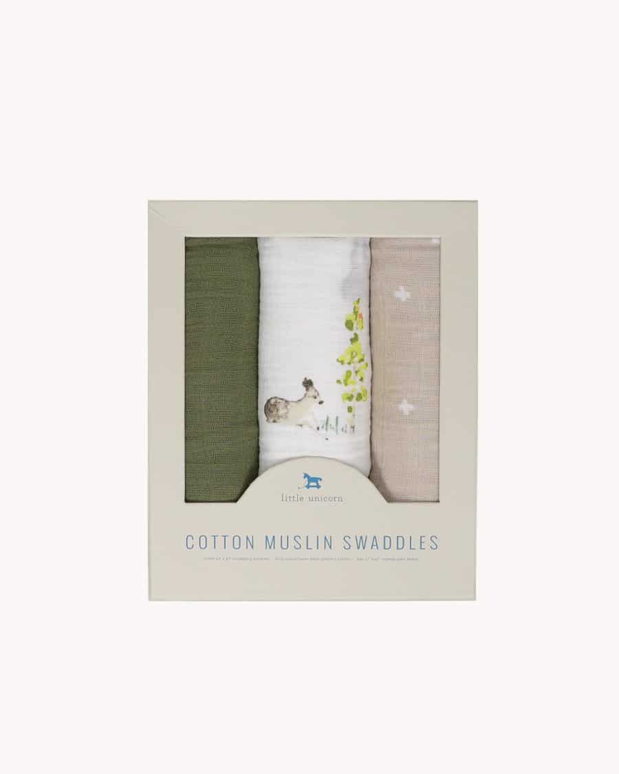 Cotton Muslin Swaddle 3 Pack - Oh Deer!