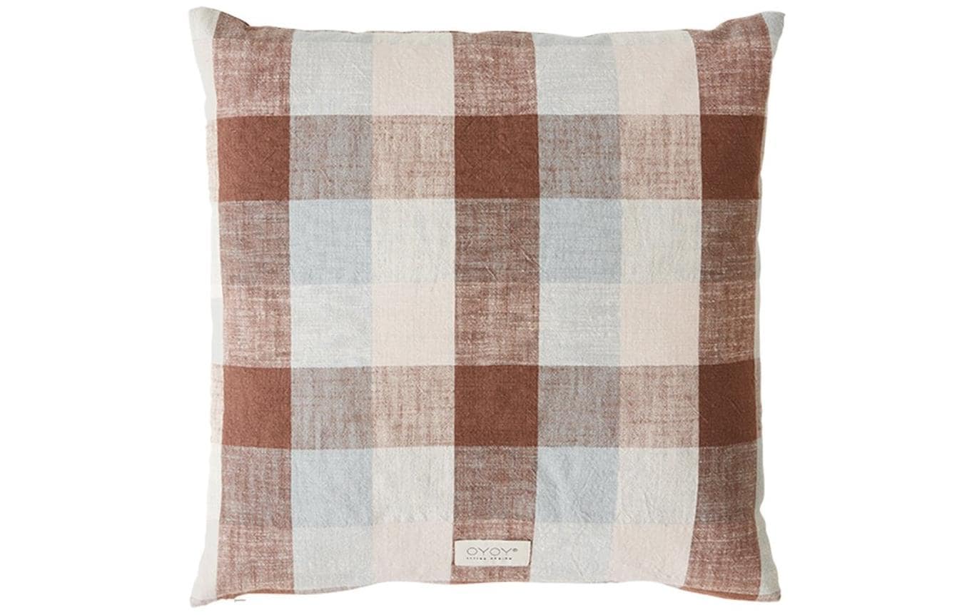 OYOY Kissen Kyoto Checker Dusty Blue