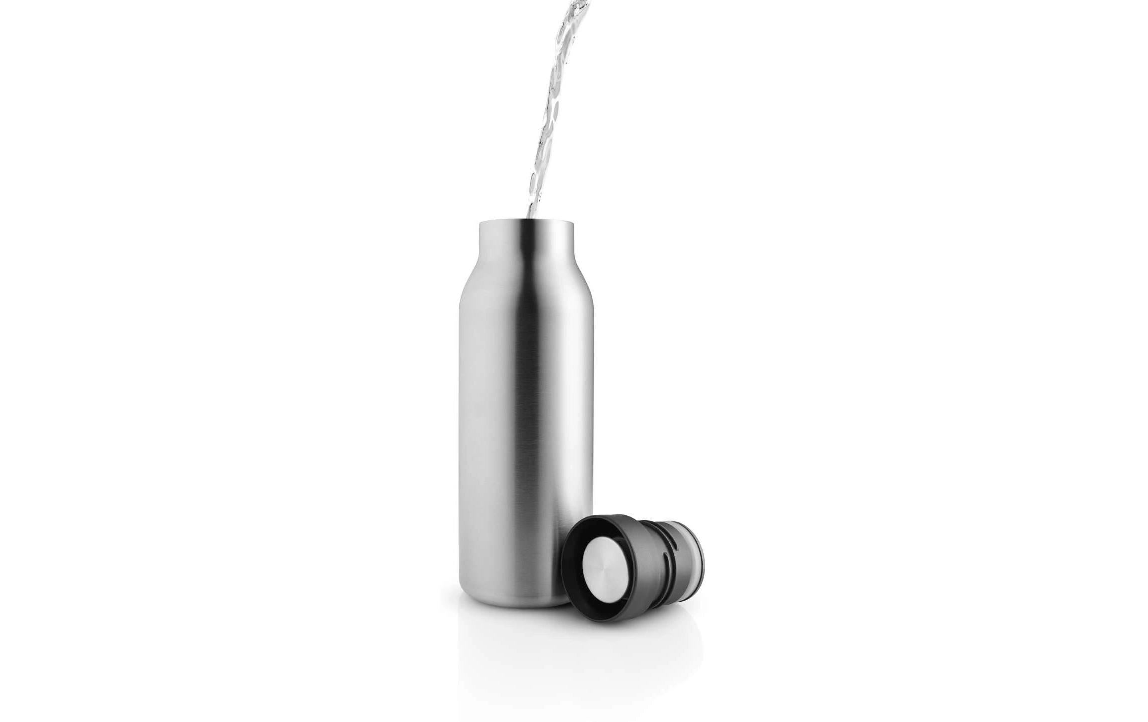 Stainless steel bottle, Wasserflasche, Metallbehälter, auslaufsicherer Deckel, schlankes Design