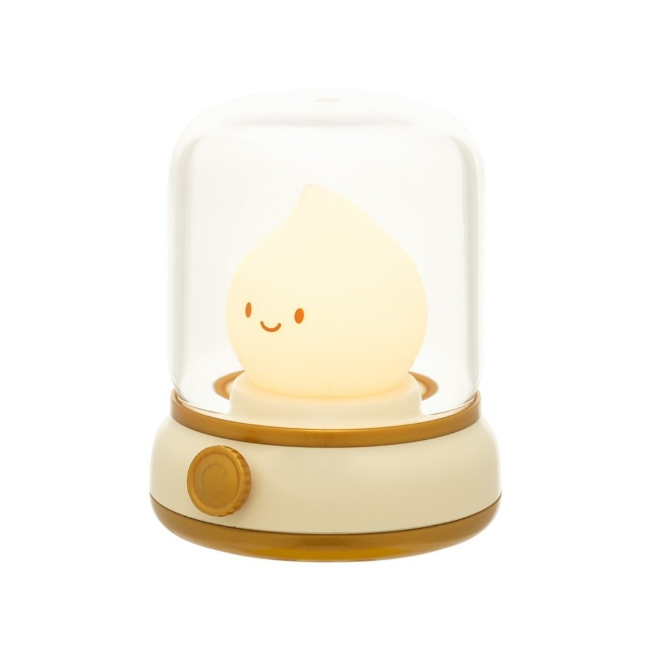 Lampe, Mini-Lampe, Nachtlicht, LED, Glasdome, Cremefarbener Sockel