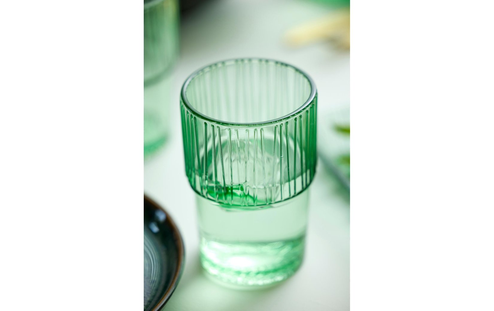 glas, grünes glas, tumbler, glasinstrument, musterlinien