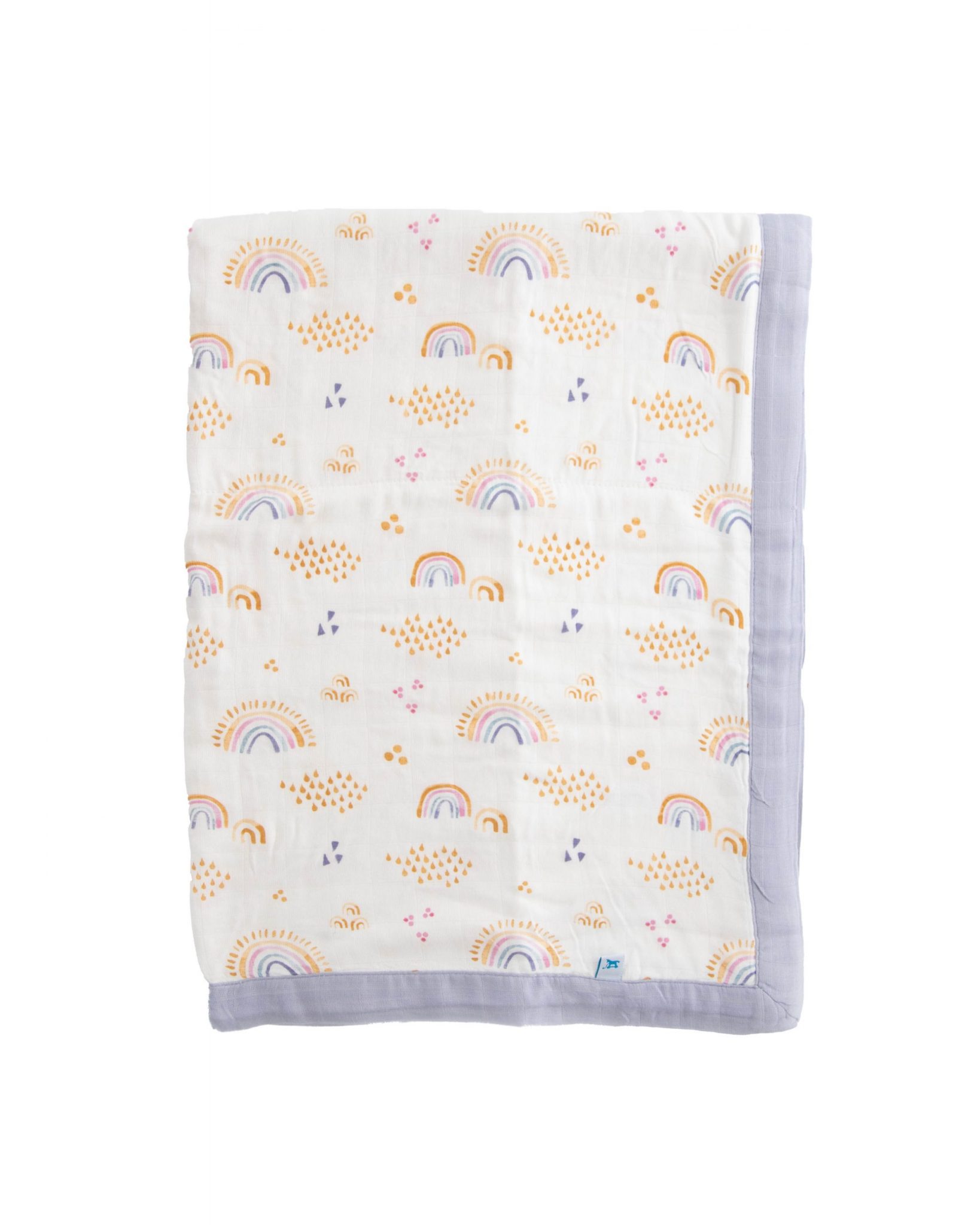 Deluxe Muslin Baby Blanket - Rainbows & Raindrops