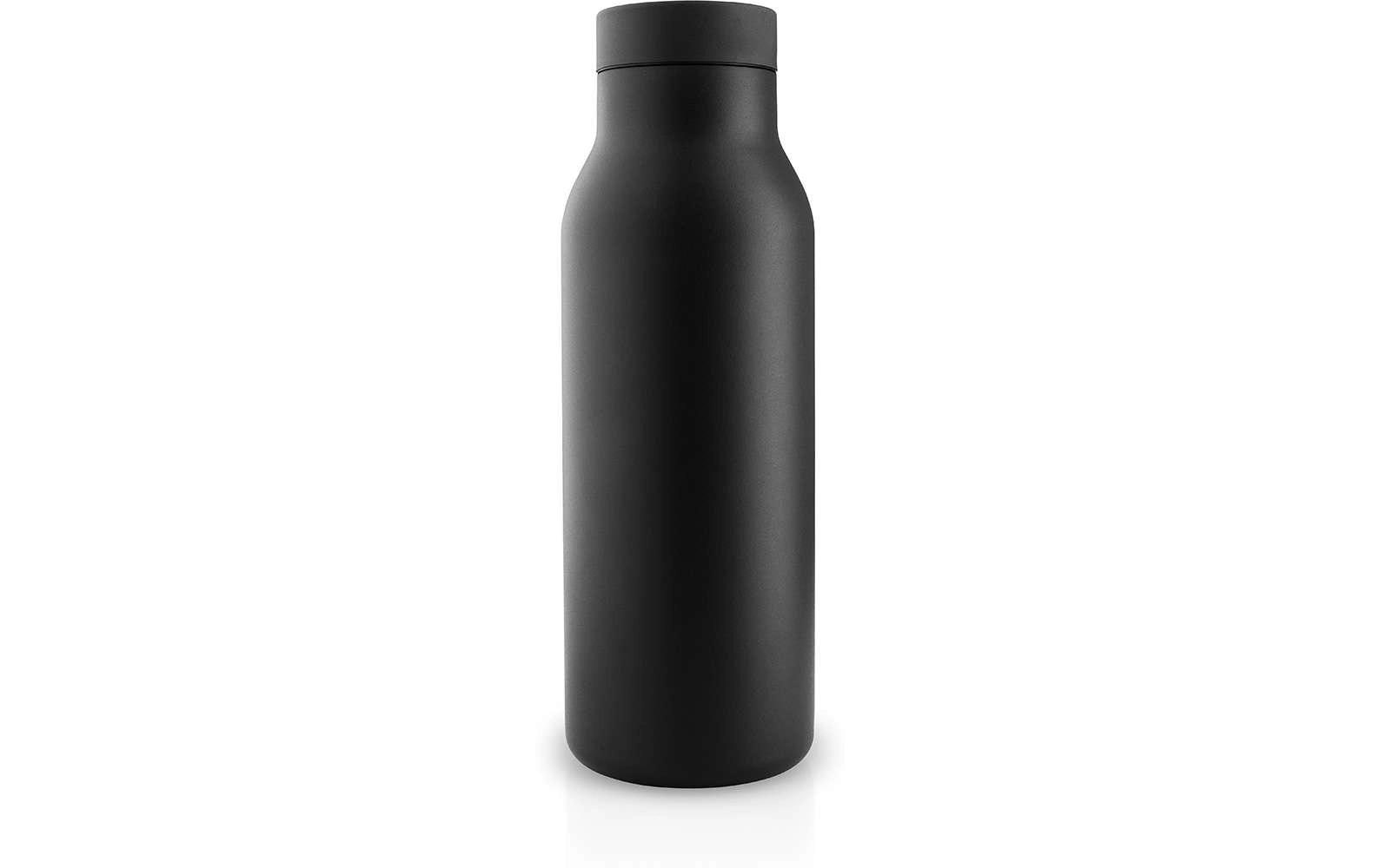 Flasche, Trinkflasche, Stahl, Schwarz, matte Oberfläche