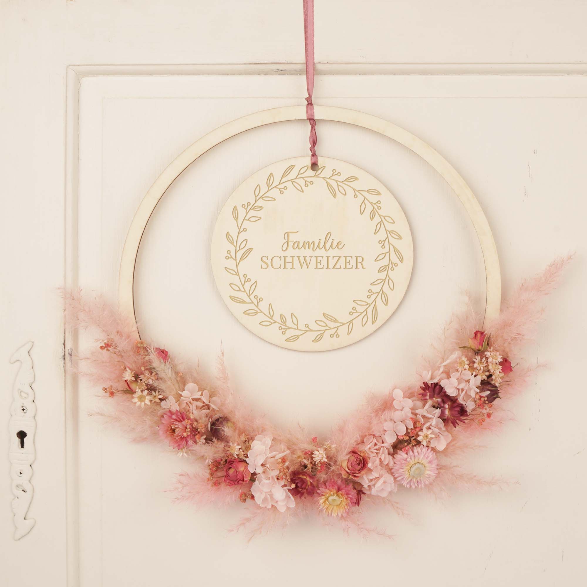 Flower Loop "Familienname", rosa