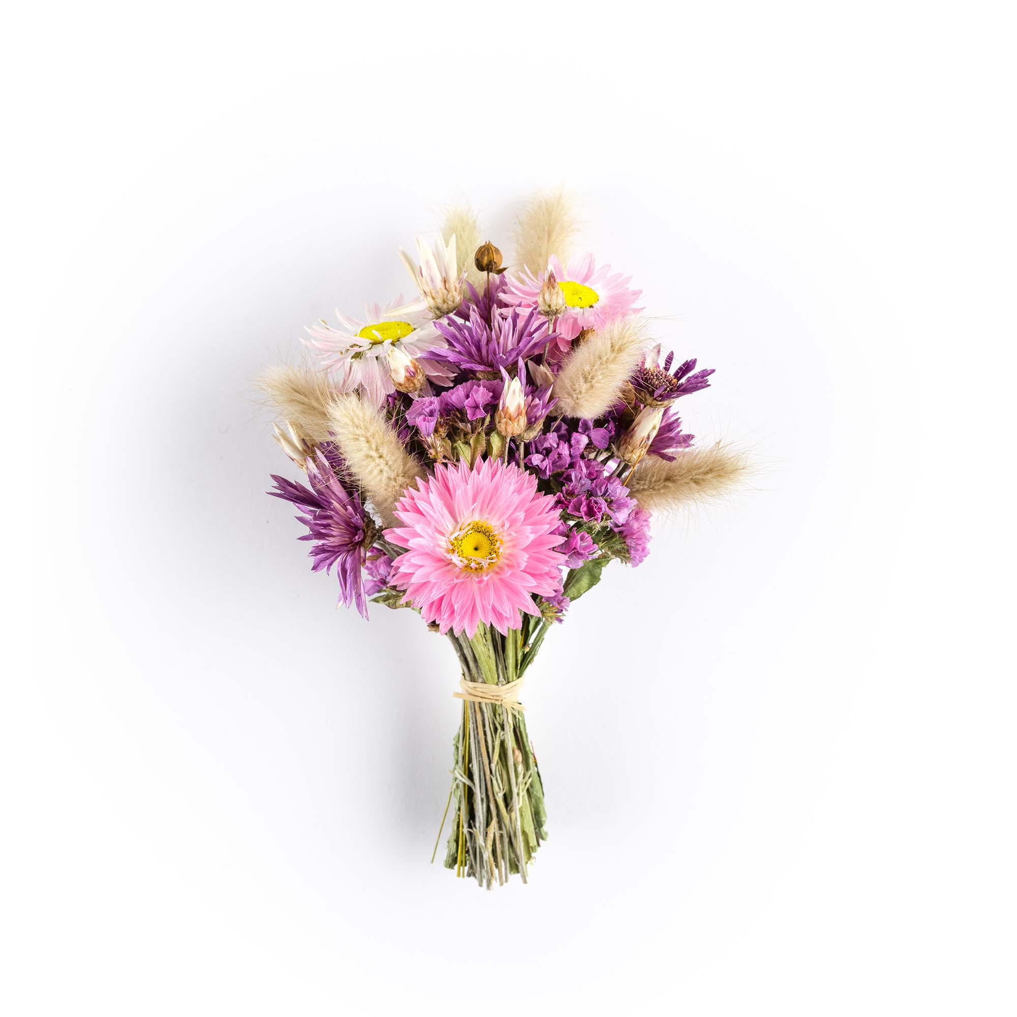 Trockenblumen Strauss, violett/rosa, Swiss Made