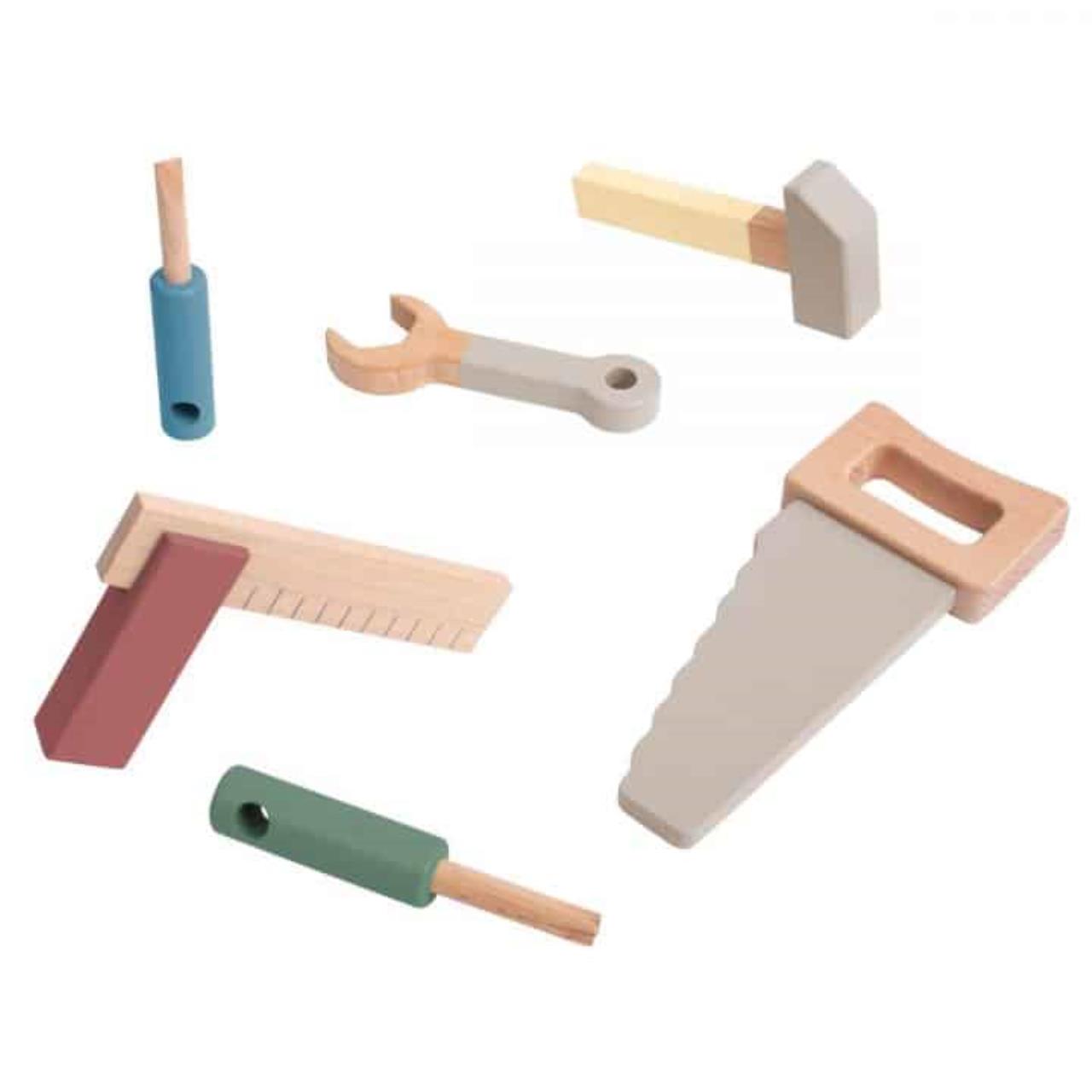 Holzwerkzeug-Set aus Holz, warmes grau