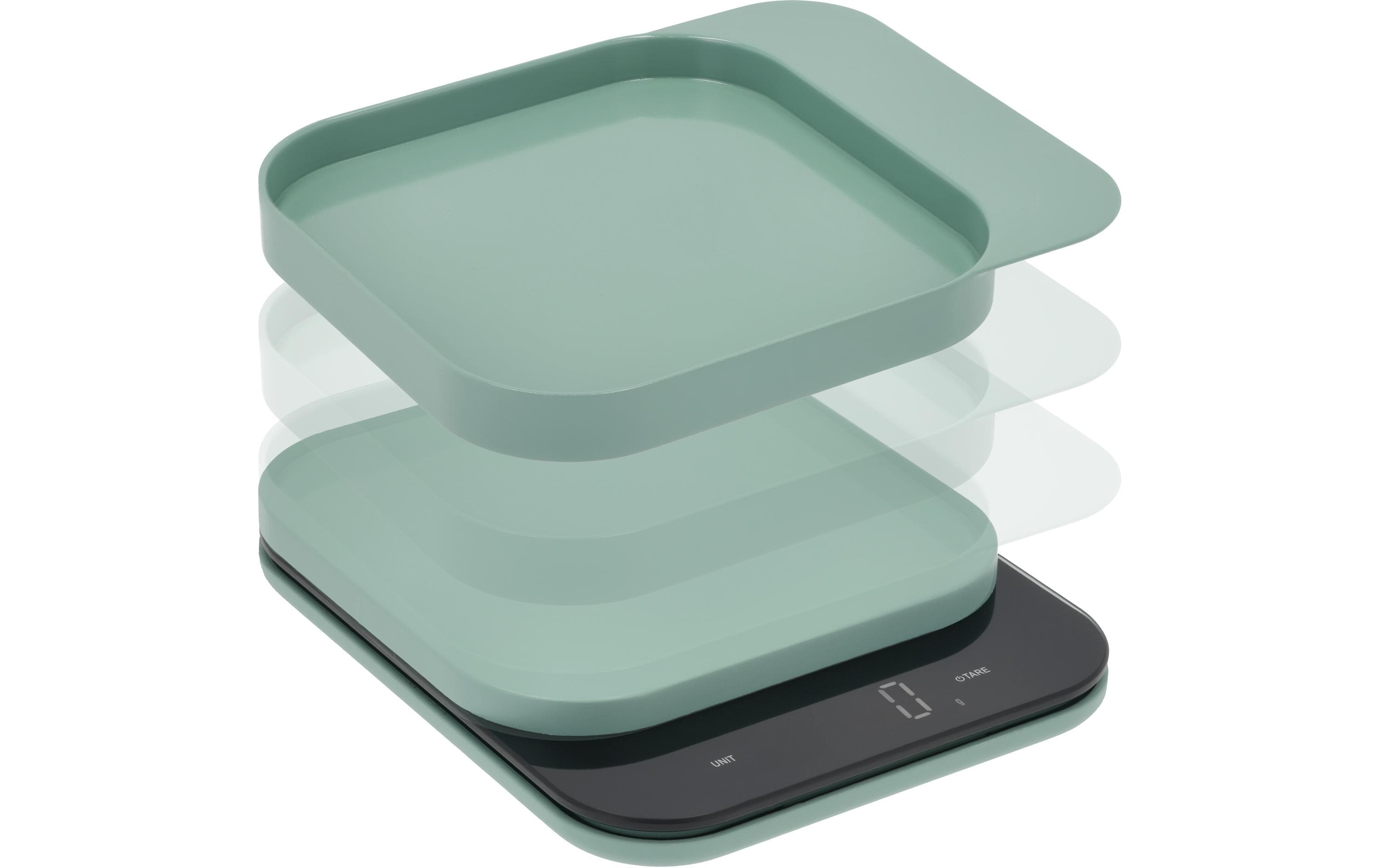 küchenwaage, digitalwaage, schale, grün, glas/kunststoff