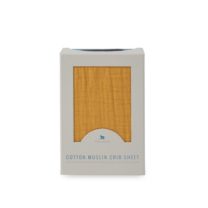 Cotton Muslin Crib Sheet - Mustard