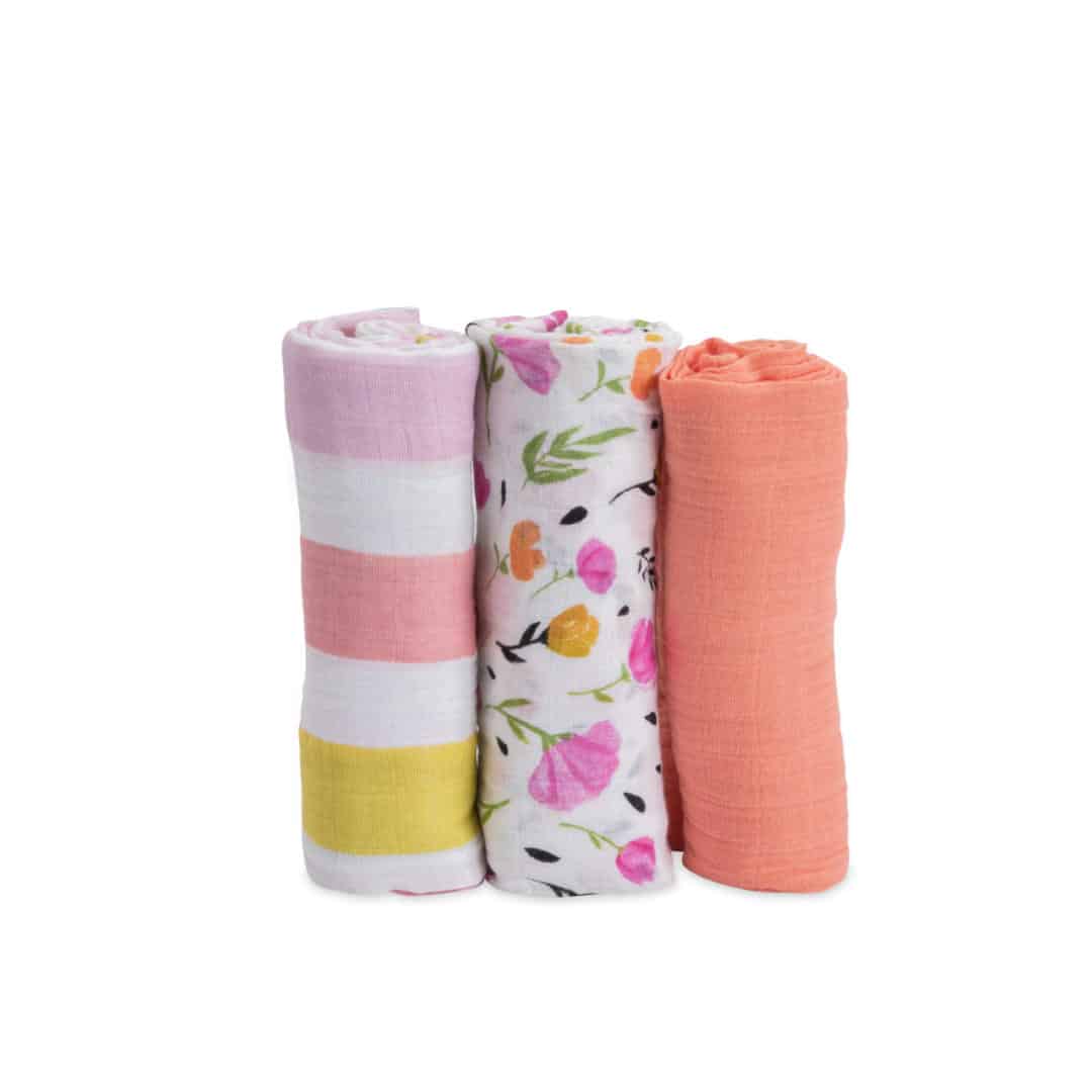 Cotton Muslin Swaddle 3 Pack - Cabana Stripe