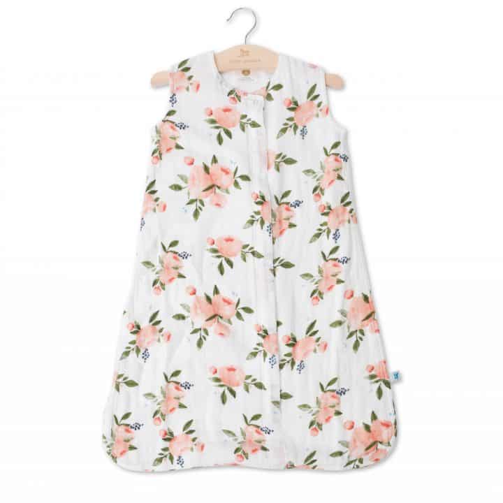 Cotton Muslin Sleeping Bag Gr. S - Watercolor Roses Cotton Muslin Sleeping Bag Gr. S - Watercolor Roses