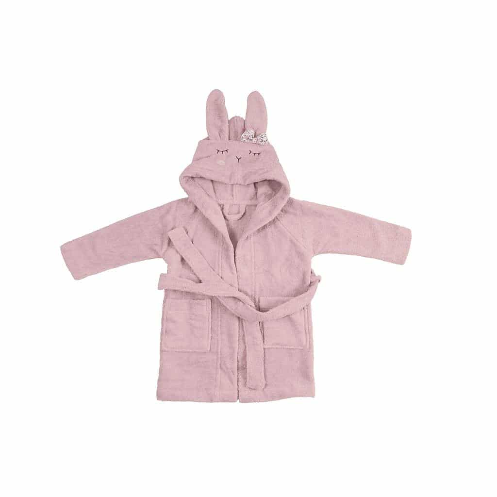 Bademantel Rabbit rosé Gr. 1-2 (GOTS)-org