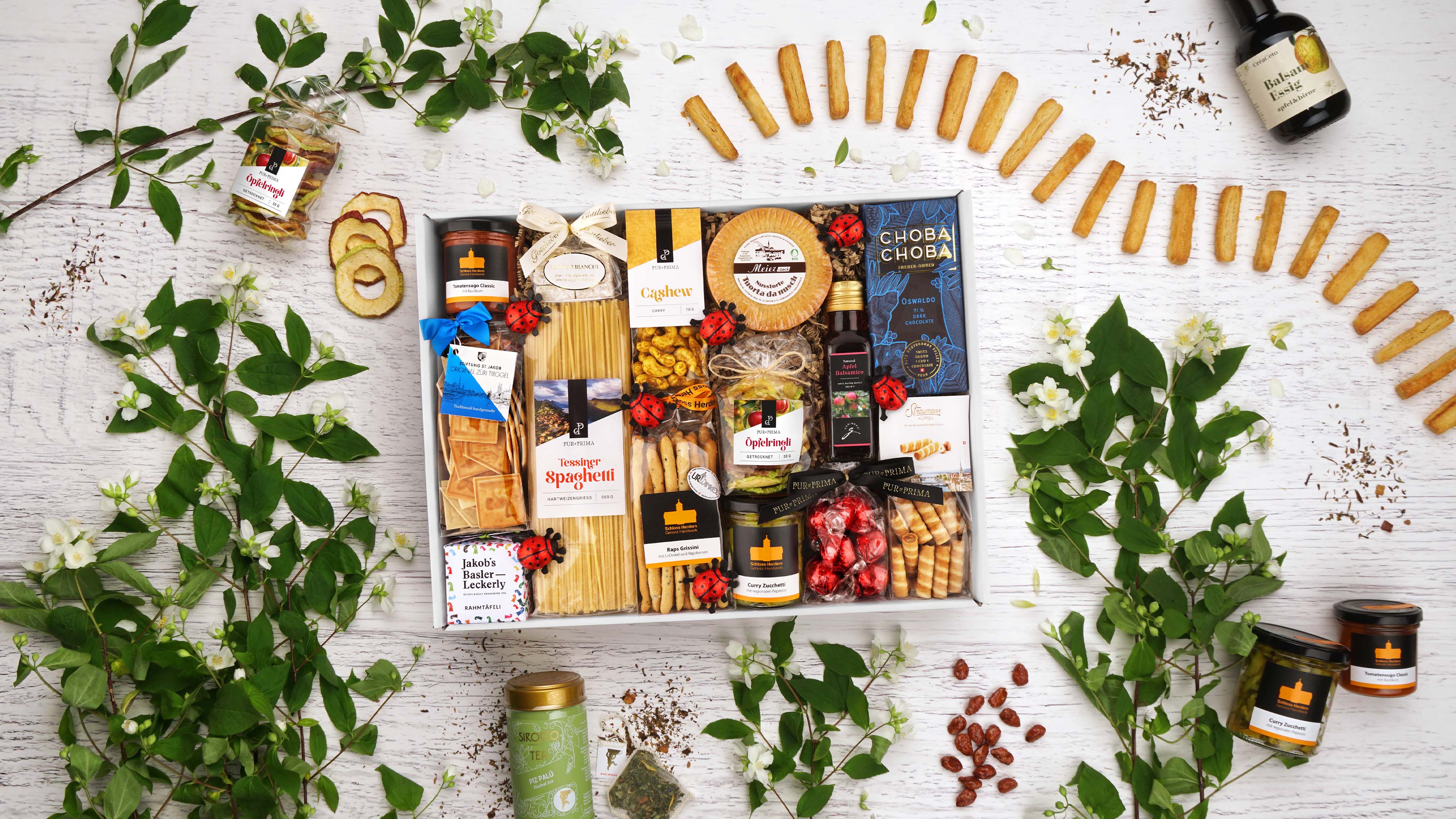 Proviantbox, Nusskern, Käse, Kekse, Spaghetti