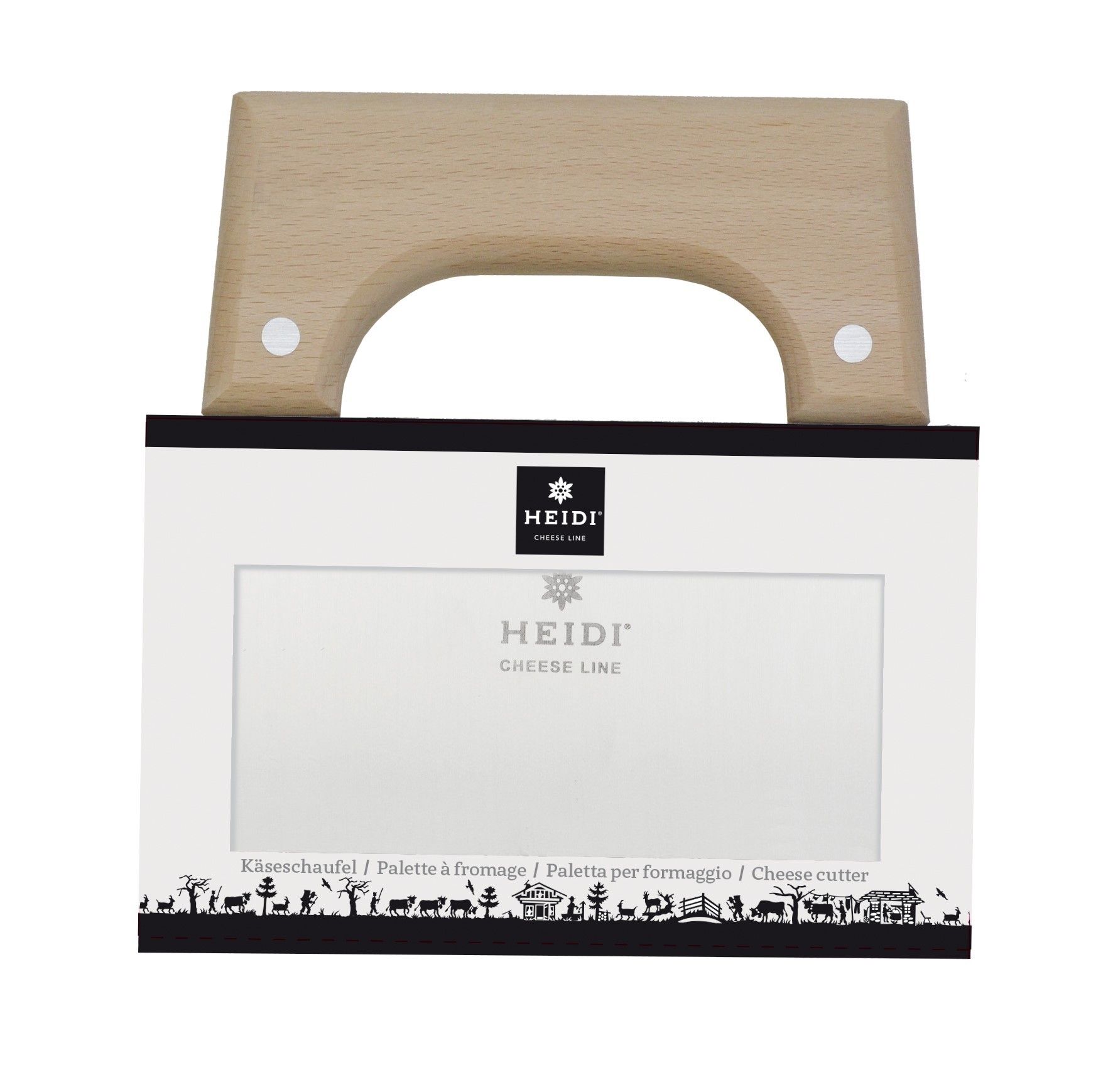 Käse-Schneider, Käse-Schneider-Messer, Käse-Schneidebrett, Holzgriff, Weißer Käse