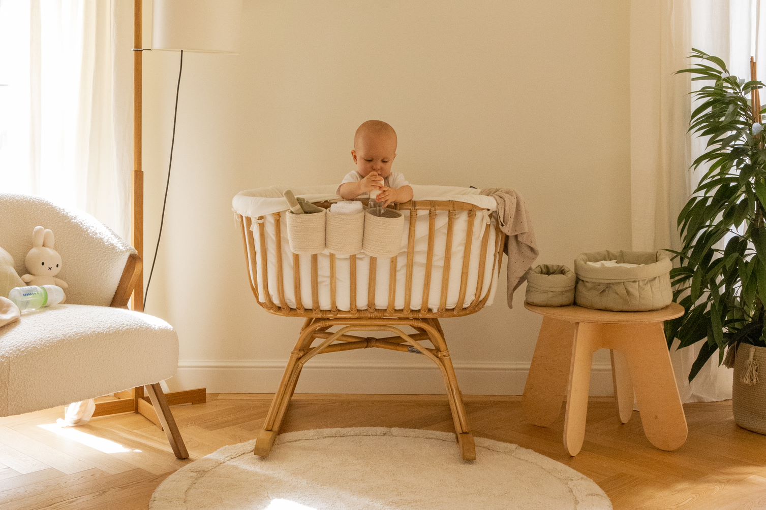 Quilted baskets (2er Set)- Bambie Olive Quilted baskets (2er Set)- Bambie Olive