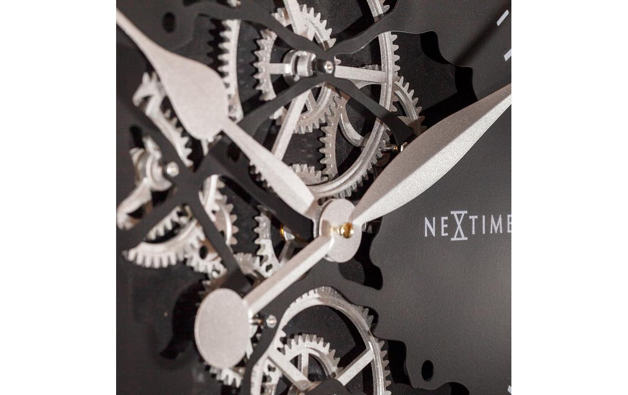 NexTime Wanduhr Wire Gear clock silver