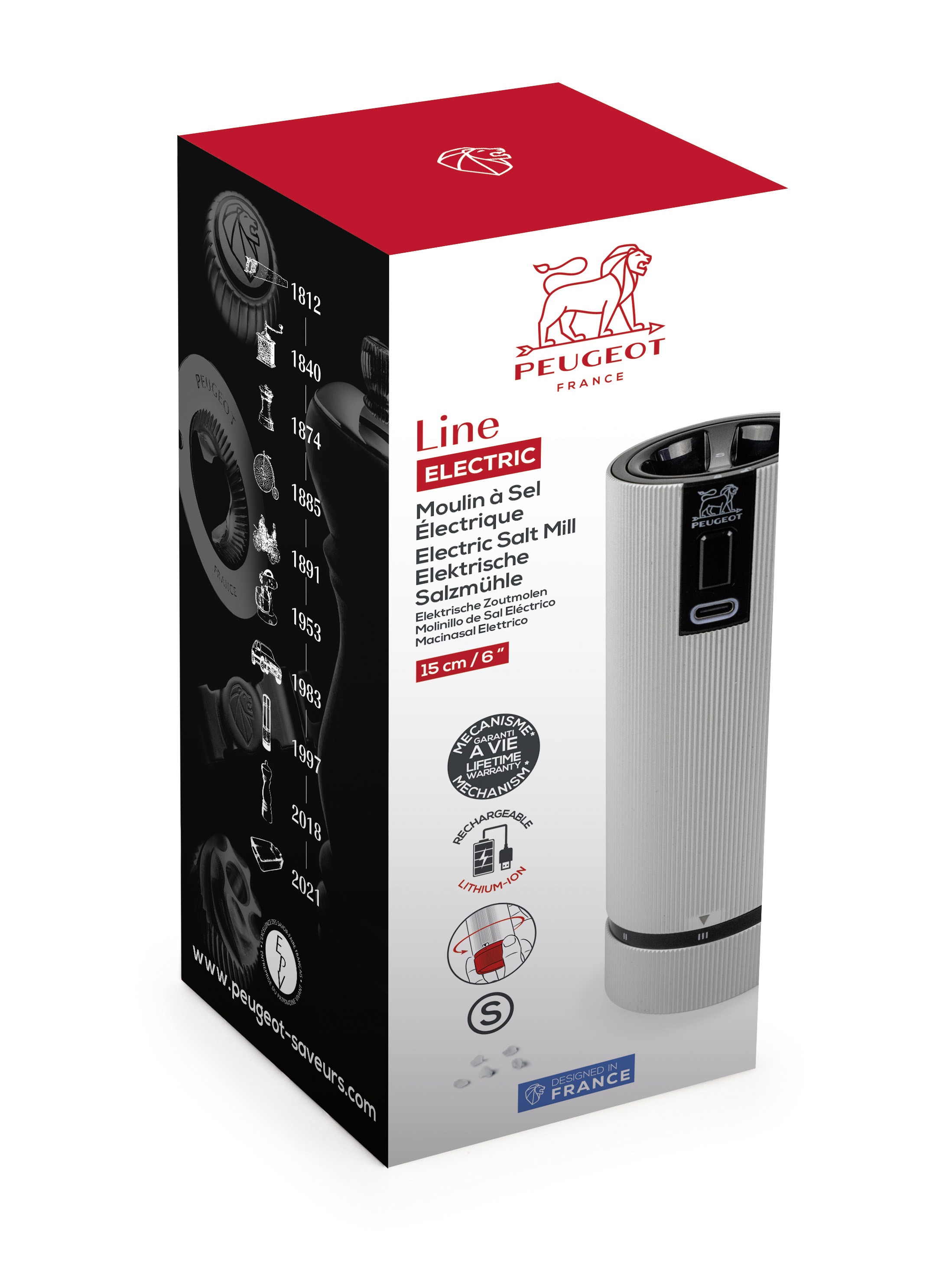 LINE elektrische Salzmühle U'Select 15 cm Aluminium