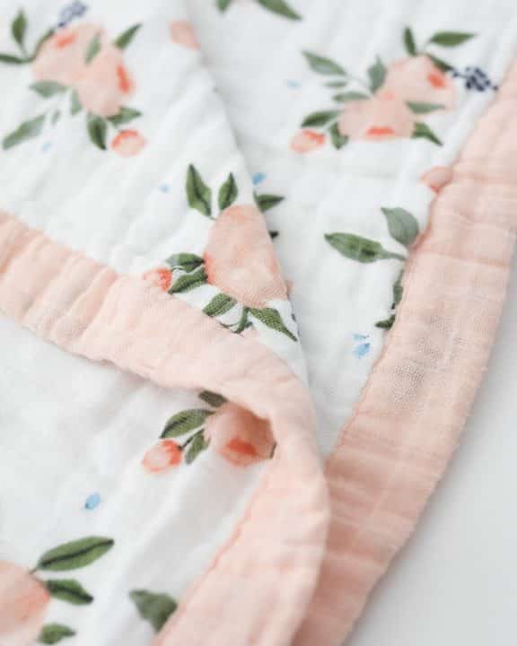 Big Kid Cotton Muslin Quilt - Watercolor Roses