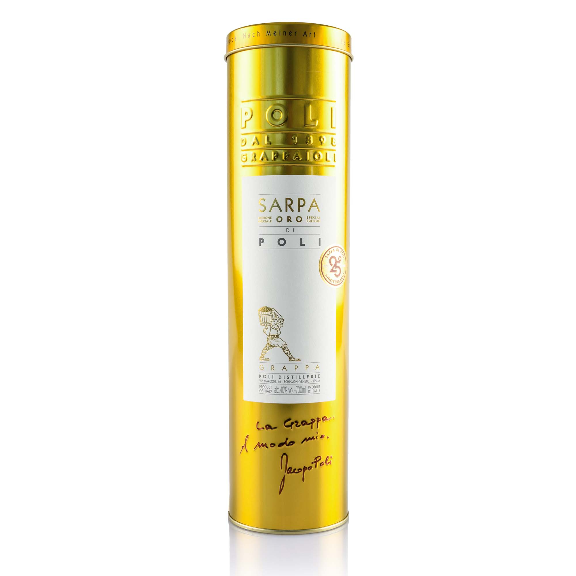 Grappa Sarpa "Oro" von Poli, 70cl