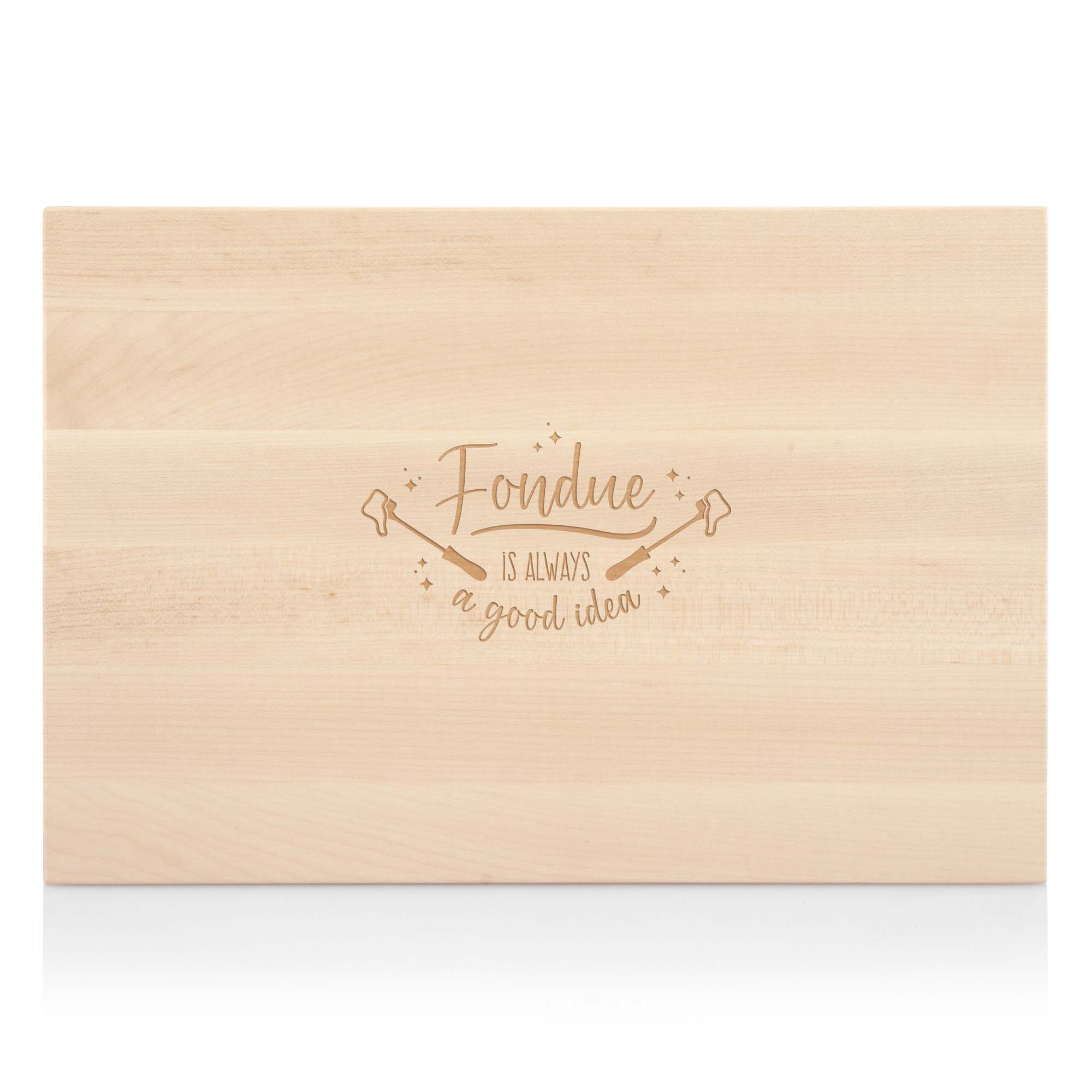 Schneidebrett Ahorn massiv Swiss Made, "Raclette“, "Fondue“