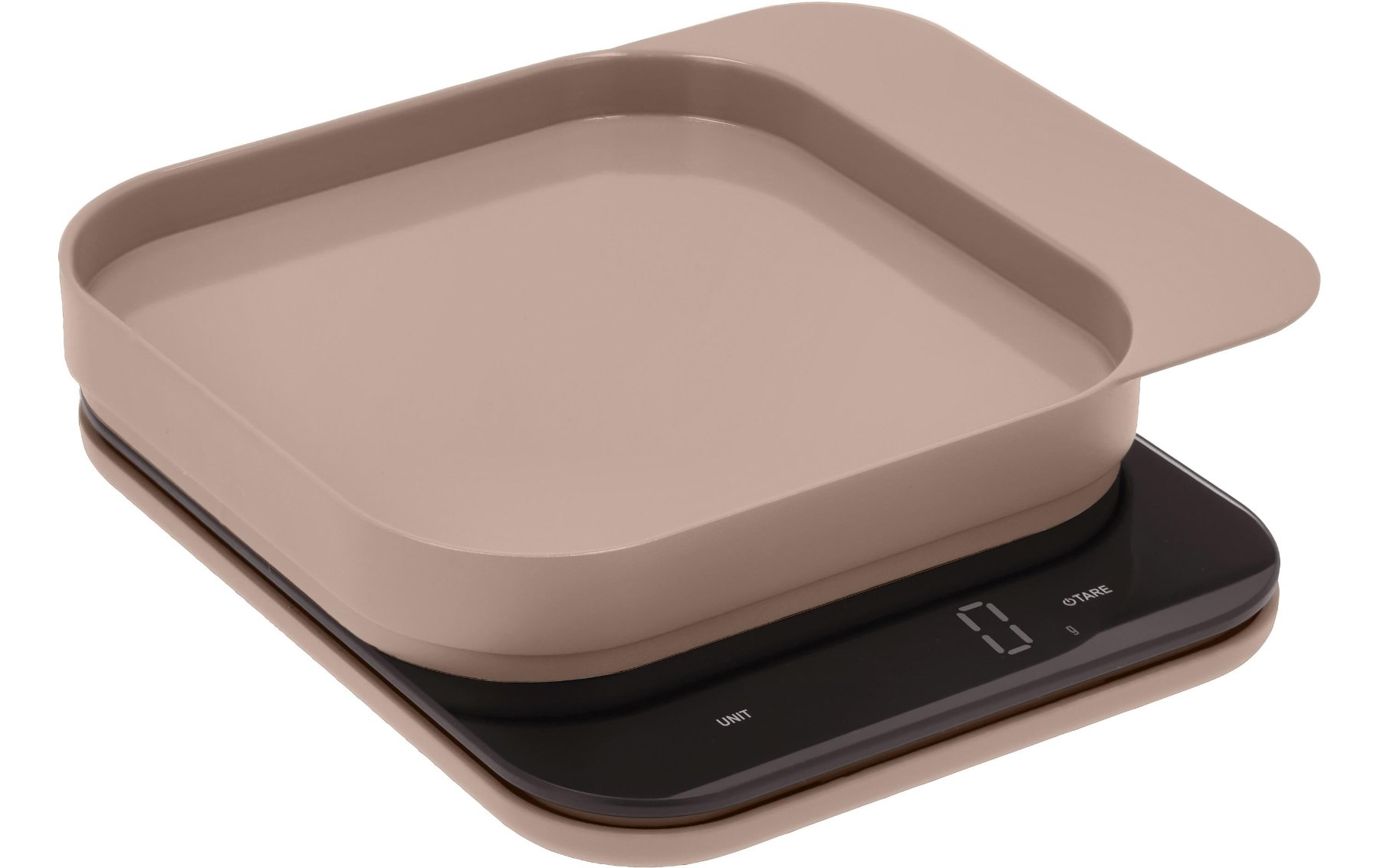 Backform, Küchenwaage, Silicone-Backform, rechteckige Schale, rosé-beige