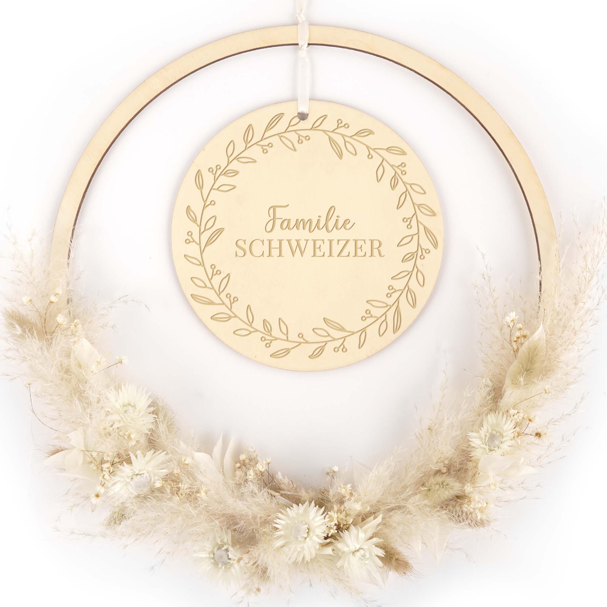 Flower Loop "Familienname", weiss