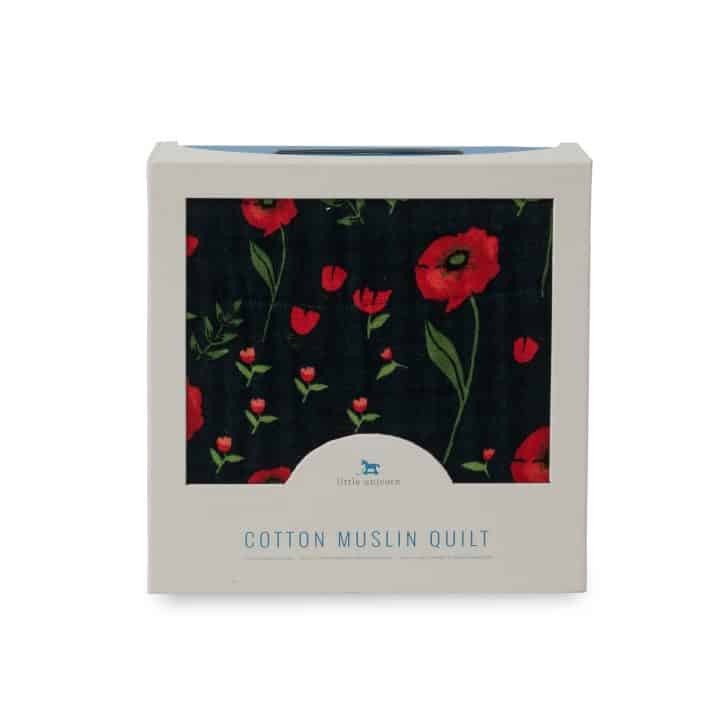 Cotton Muslin Quilt - Dark Summer Poppy