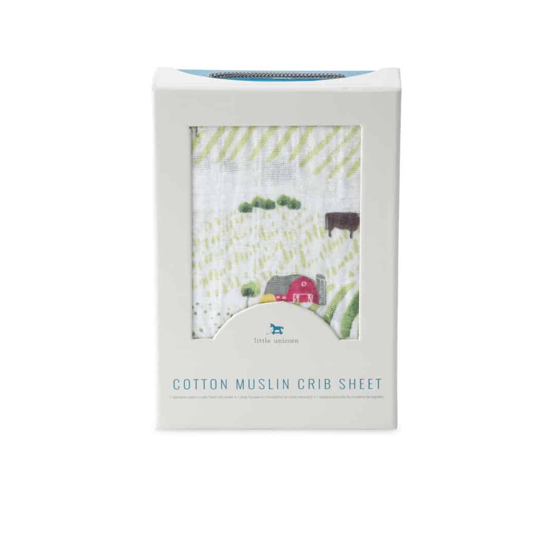 Cotton Muslin Crib Sheet - Rolling Hills