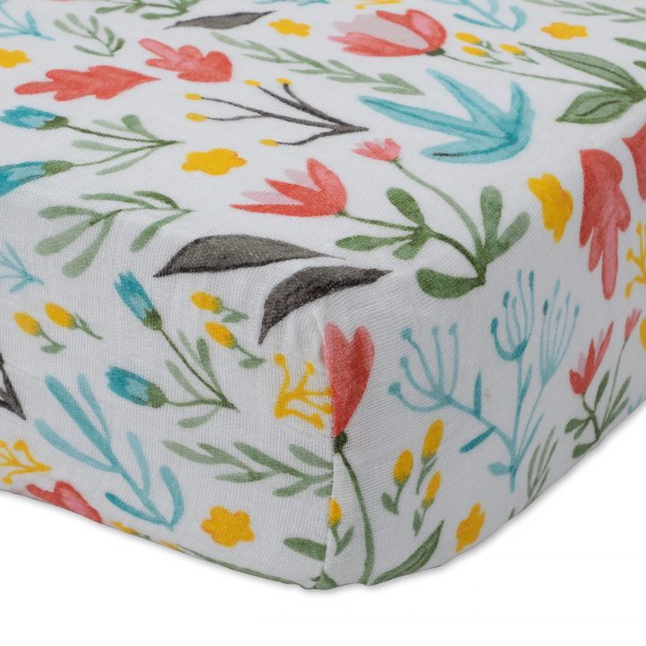 Cotton Muslin Crib Sheet - Meadow