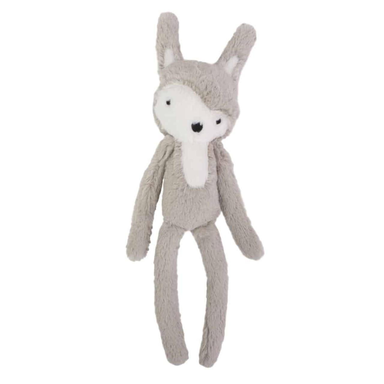 Plüschfigur, Kuscheltier, Hase, grau, langhaarig